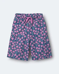 Toddler Girl Wide-Leg Pants Wildflowers - Slate Blue/Purple