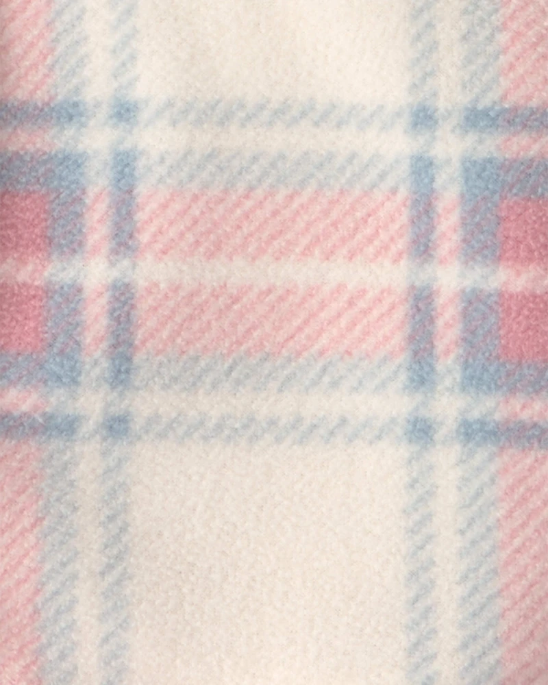 Baby Girl 3-Piece Plaid Fleece Layering Set - Pink