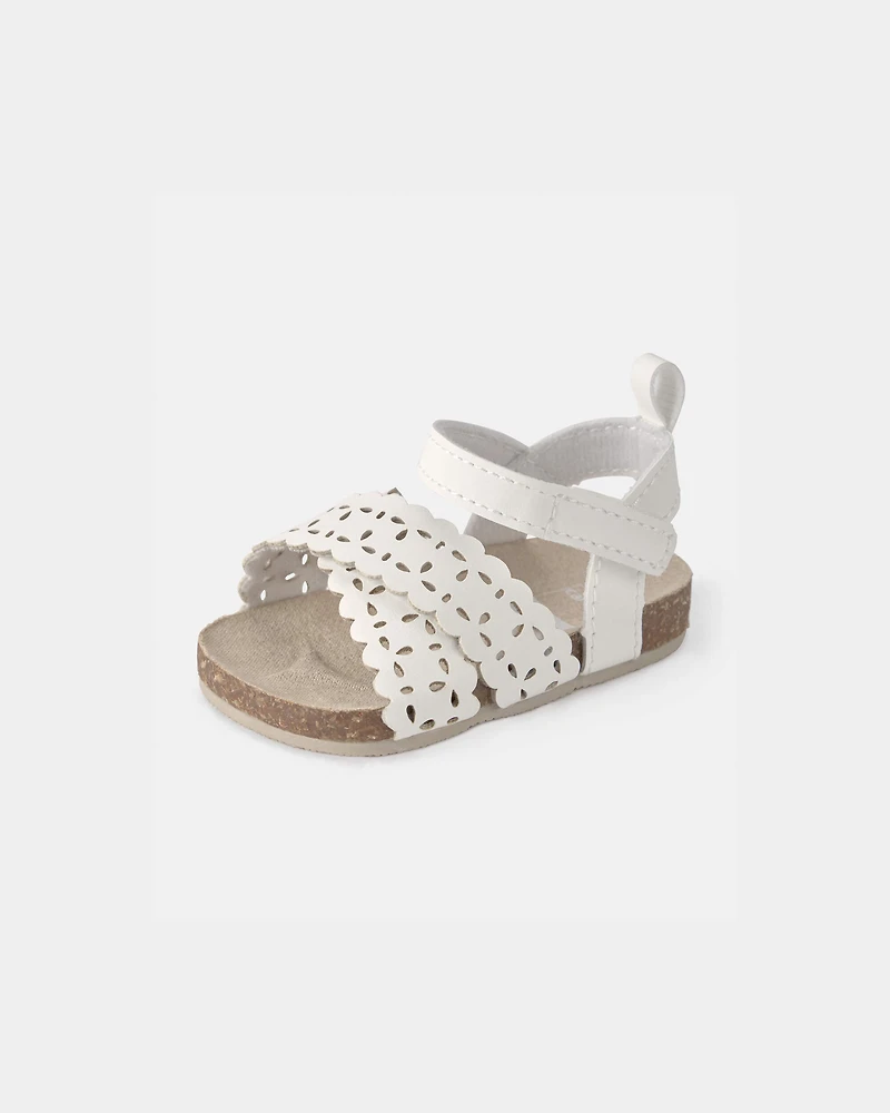 Baby Girl Floral Sandals - White