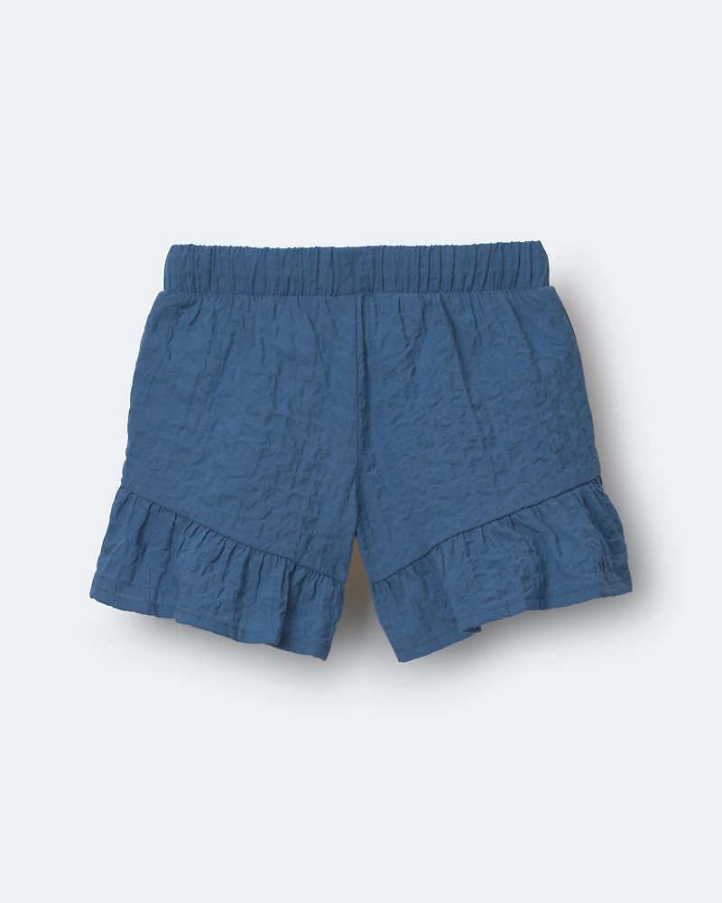 Toddler Girl Ruffle Butterfly Shorts - Slate Blue
