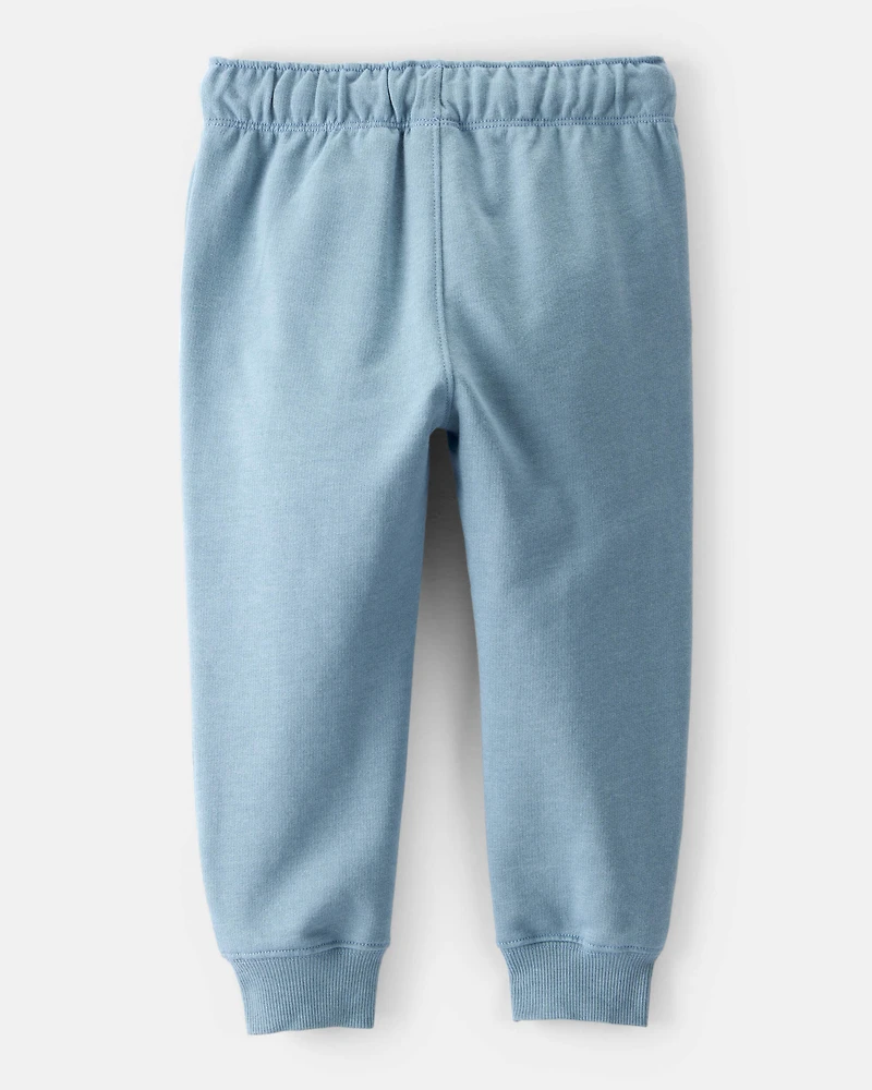 Toddler Boy Solid Fleece Cotton Jogger - Blue