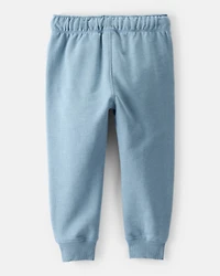 Toddler Boy Solid Fleece Cotton Jogger - Blue