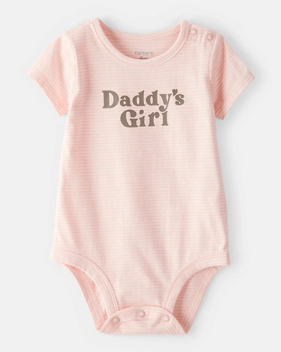 Baby Girl 'Daddy's Girl' Short-Sleeve Graphic Bodysuit - Pink