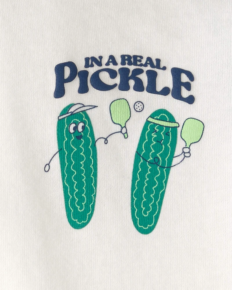 Baby Boy Pickleball Polo Shirt - Green/Ivory