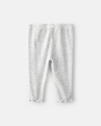 Baby Girl Rib Pull-On Leggings - Grey