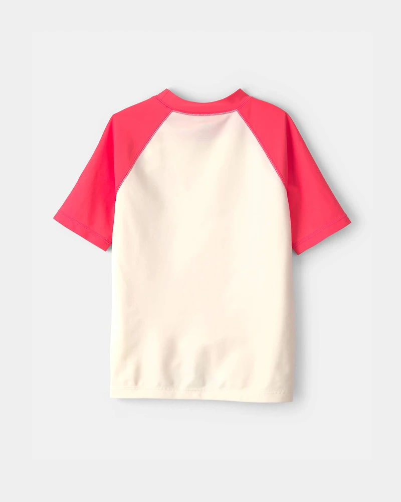 Boys Octopus Short-Sleeve Rashguard - Red/Cream