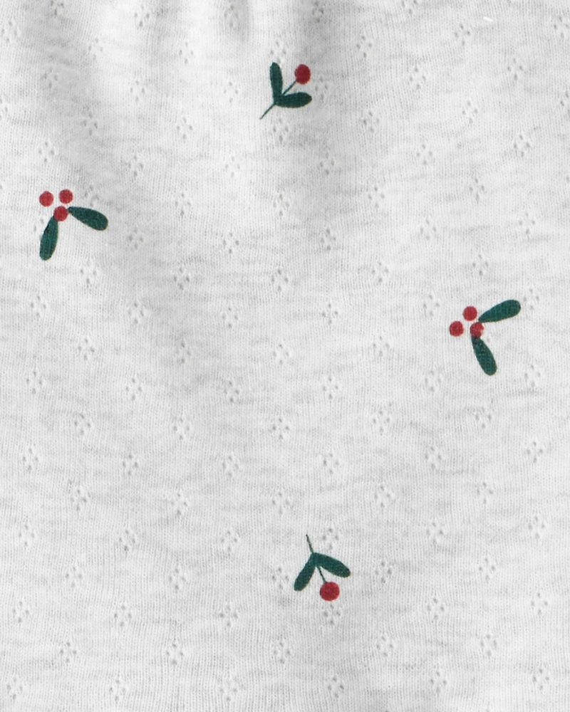 Baby Girl 2-Piece Bow Print Bodysuit & Pant Set - Grey