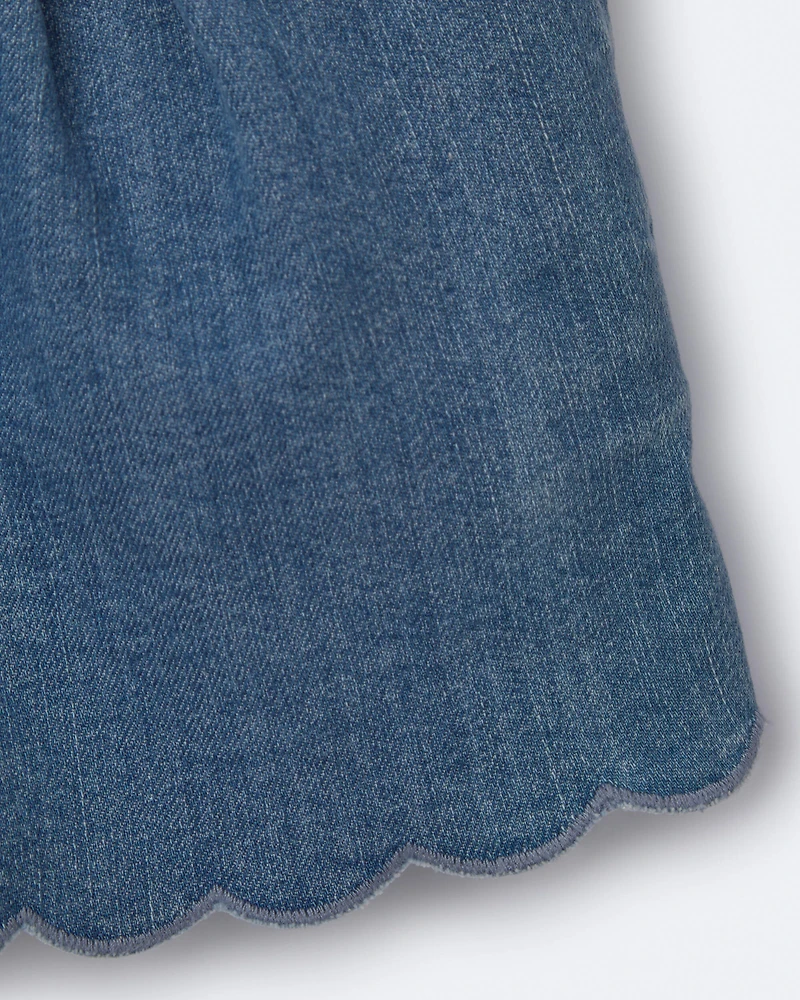 Toddler Girl Scalloped Short Denim