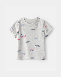 Baby Boy 2-Piece Boat Romper Set - Blue/Grey