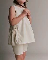 Toddler Girl Brooklyn Bike Shorts - Cream