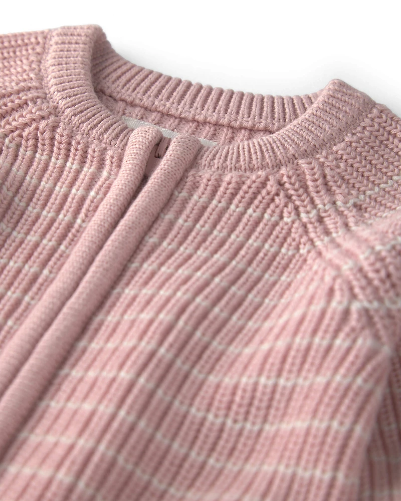 Baby Girl Organic Cotton Sweater Knit Jumpsuit