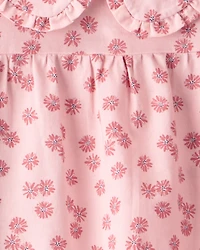 Toddler Girl 2-Piece Floral Top and Denim Pants Set