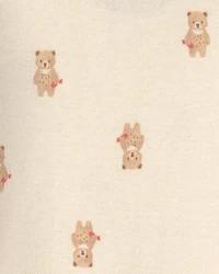 Baby 2-Piece Bear Long-Sleeve Overall Set - Brown