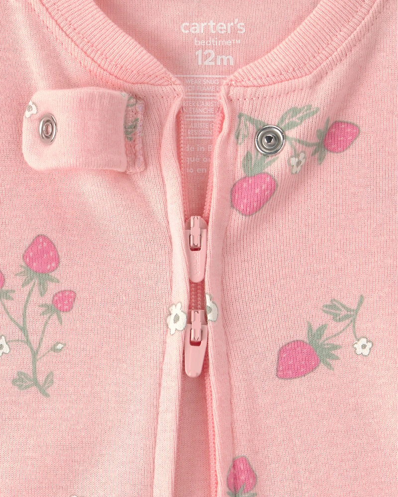 Baby Girl 2-Pack Strawberry Floral Snug Fit 1-Piece Pyjama Set - Pink