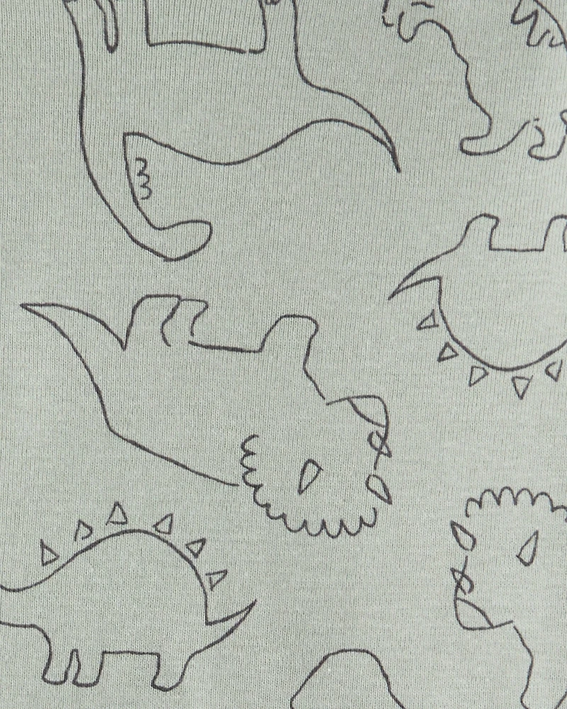 Baby Boy 3-Piece Dinosaur Vest Outfit Set - Grey