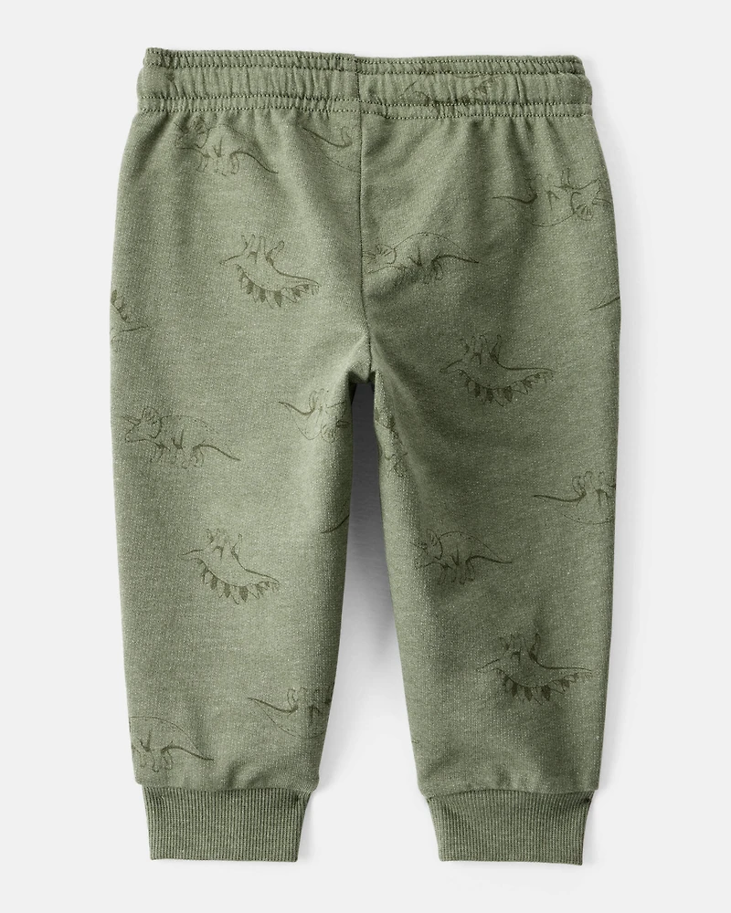Baby Boy Dinosaur French Terry Jogger - Green