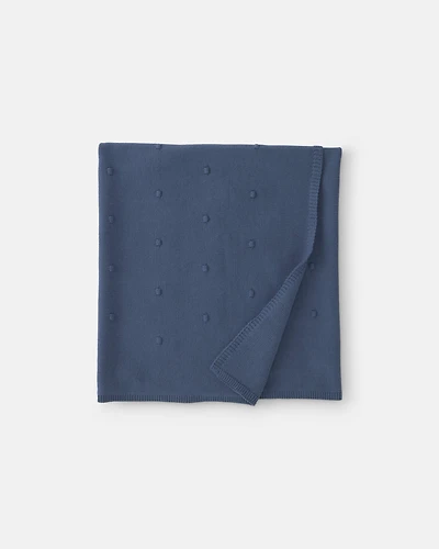 Baby Boy Knit Dot Blanket - Navy