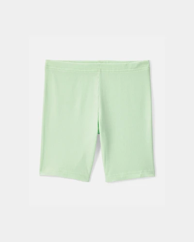 Girls Solid Bike Shorts - Green