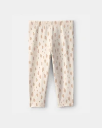 Baby Girl Dots Pull-On Stretch Leggings - Cream