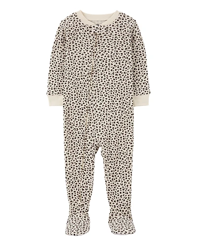 Toddler Girl 1-Piece Floral Thermal Footie Pyjamas