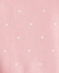 Baby Girl 3-Piece 'Petit Amour' Polka Dot Cardigan Outfit Set - Pink