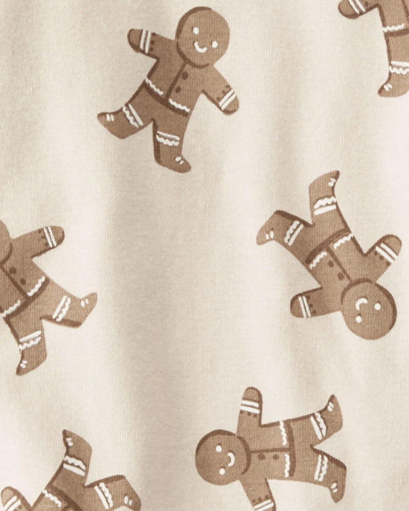 Baby Organic Cotton Pyjamas Set Gingerbread Man Print