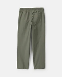 Boys Pull-On Canvas Pants - Olive Green