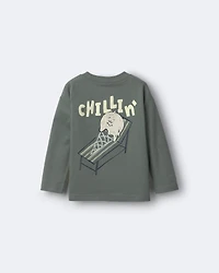 Toddler Boy Chillin' Long-Sleeve Graphic Tee - Olive