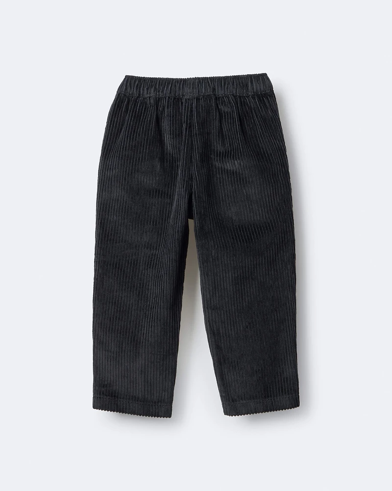 Toddler Boy Corduroy Pocket Pant - Black
