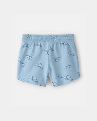 Girls Butterfly French Terry Shorts - Blue