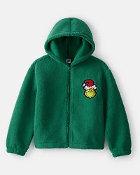 Girls Dr. Seuss™ The Grinch Sherpa Hooded Zip-Up Jacket - Green