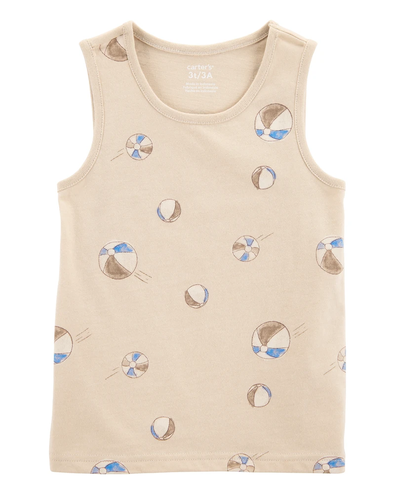 Baby Beach Ball Graphic Tank - Tan