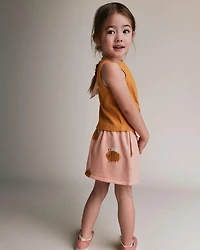 Toddler Girl Pull-On Skirt with Pockets Bee Print - Light Pink