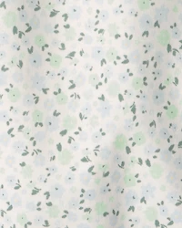 Baby Girl Floral 2-Way Zip 100% Cotton Sleeper - Green/Ivory