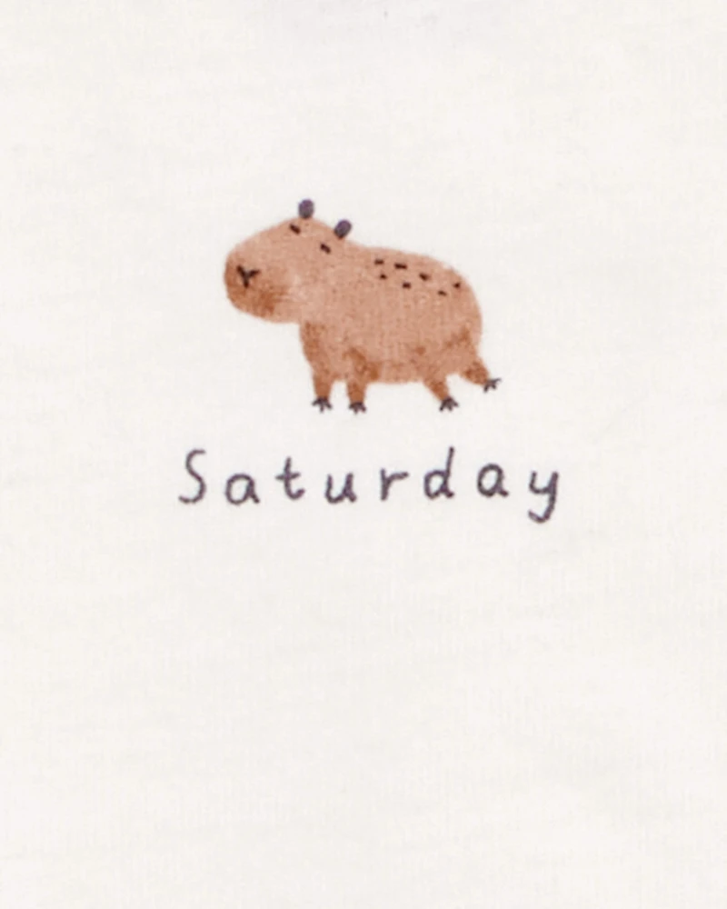 Baby 7-Pack Days Of The Week Short-Sleeve Cotton Bodysuits