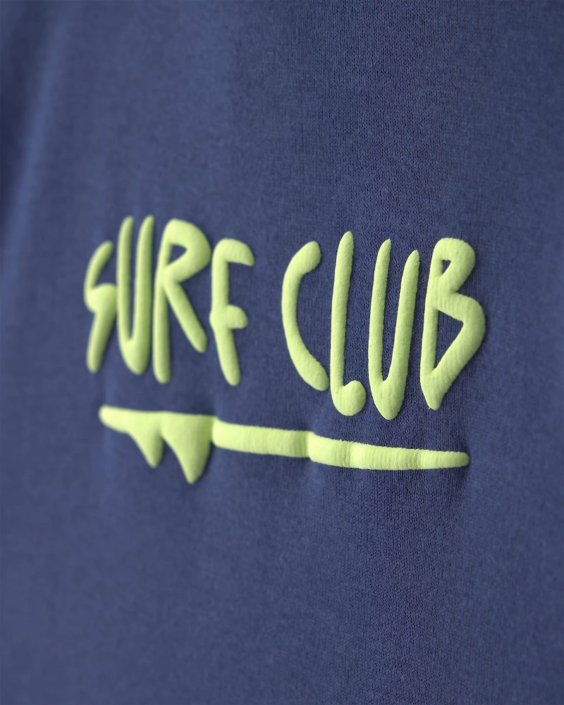 Baby Boy 'Surf Club' Short Sleeve Romper - Navy Blue