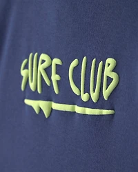 Baby Boy 'Surf Club' Short Sleeve Romper - Navy Blue