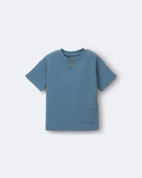 Toddler Boy Henley Tee with Pocket - Slate