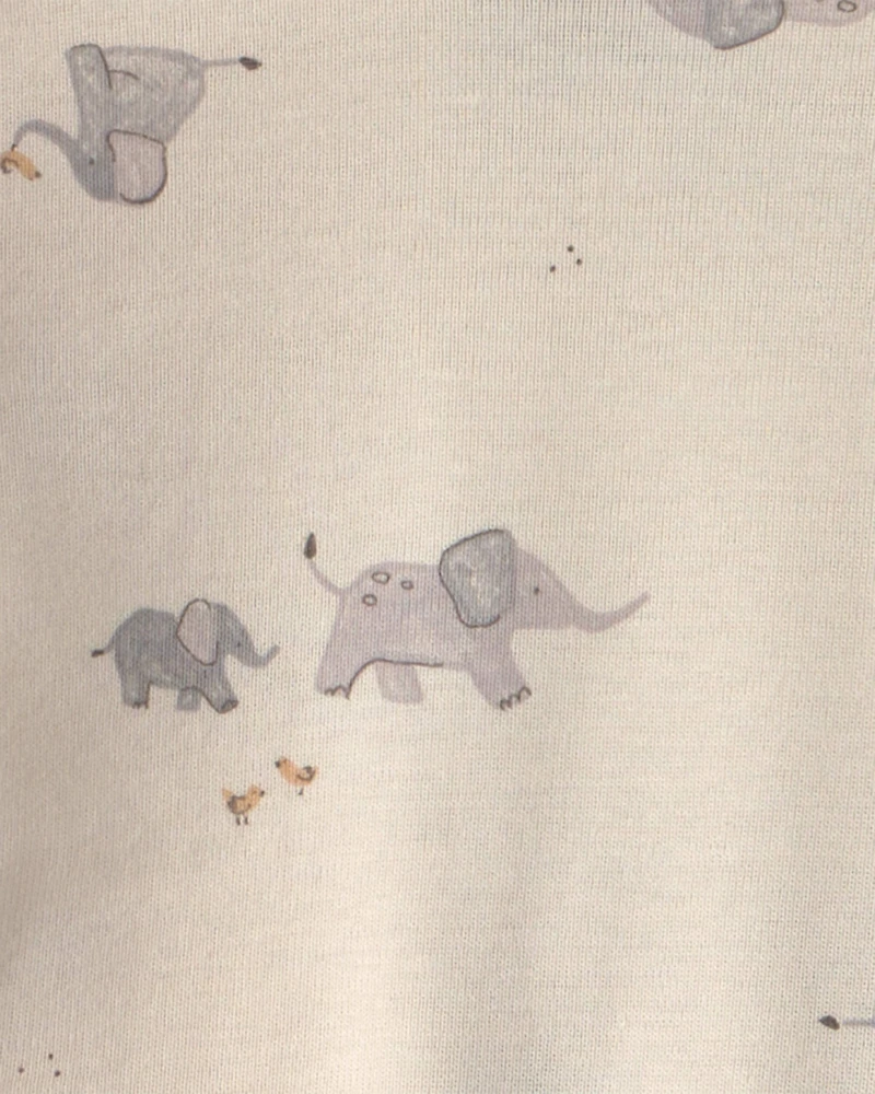 Baby 4-Piece Elephant Long-Sleeve Bodysuit & Pant Set - Grey