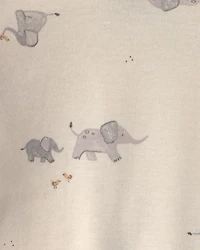 Baby 4-Piece Elephant Long-Sleeve Bodysuit & Pant Set - Grey