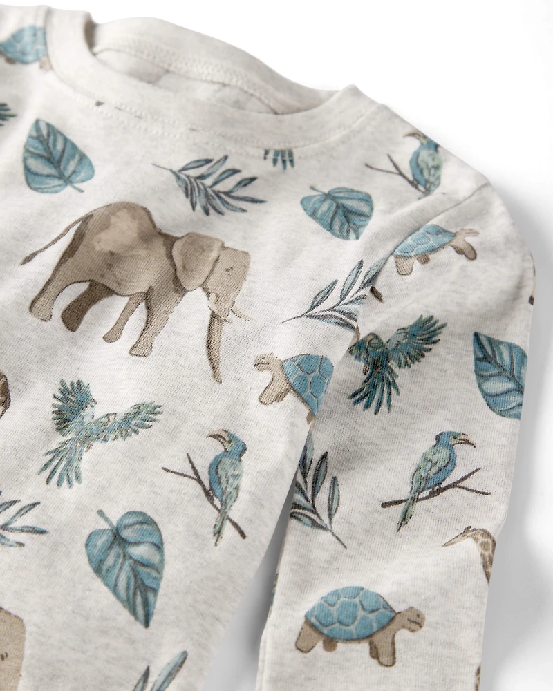 Toddler Safari Print Organic Cotton 2-Piece Pyjamas