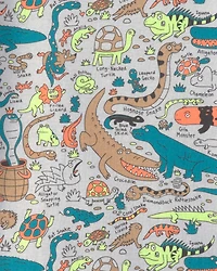 Boys Alligator 100% Cotton Snug Fit 2-Piece Pyjama Set - Grey