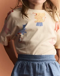 Toddler Dolman Tee Circus Print - Cream