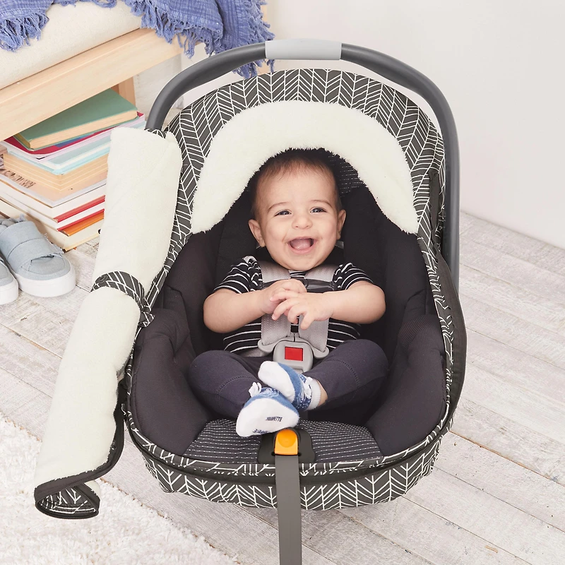 Boys STROLL & GO Car Seat Cover - Grey Feather