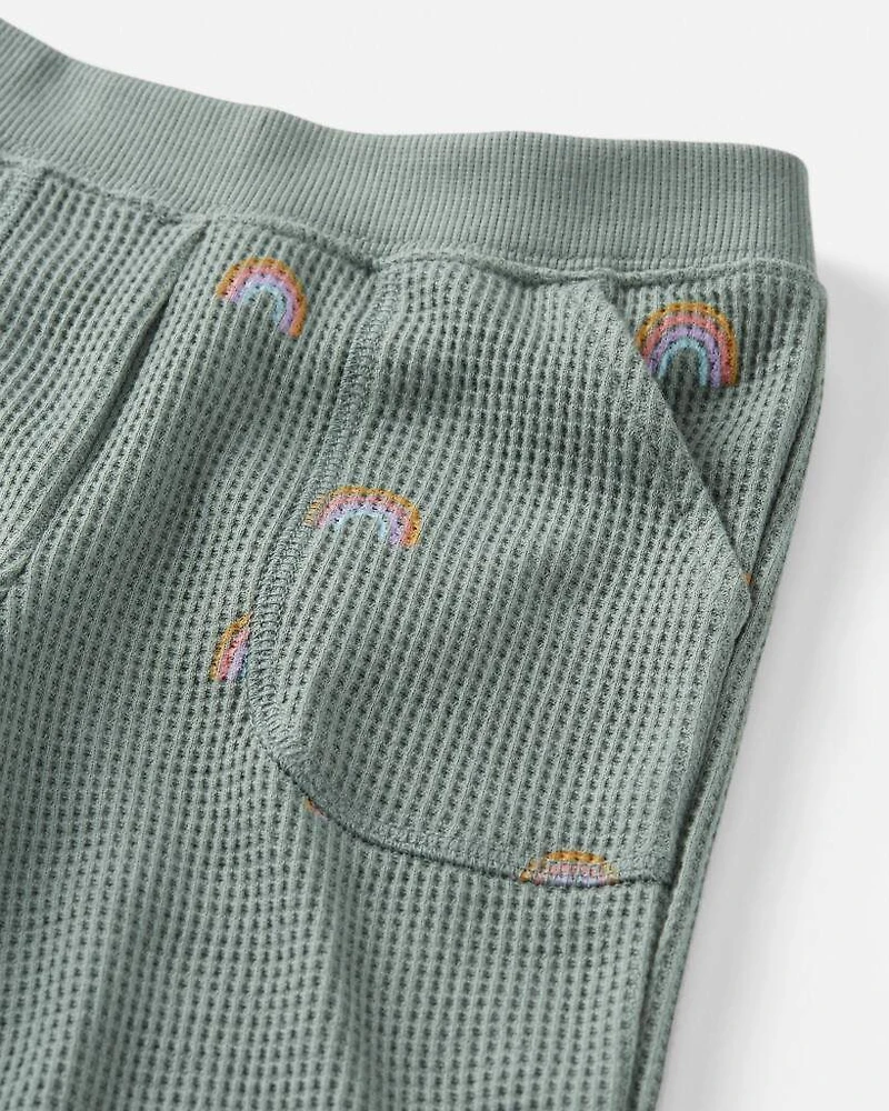 Toddler Organic Cotton Waffle Knit Set Magical Rainbow Print