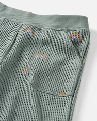 Toddler Organic Cotton Waffle Knit Set Magical Rainbow Print