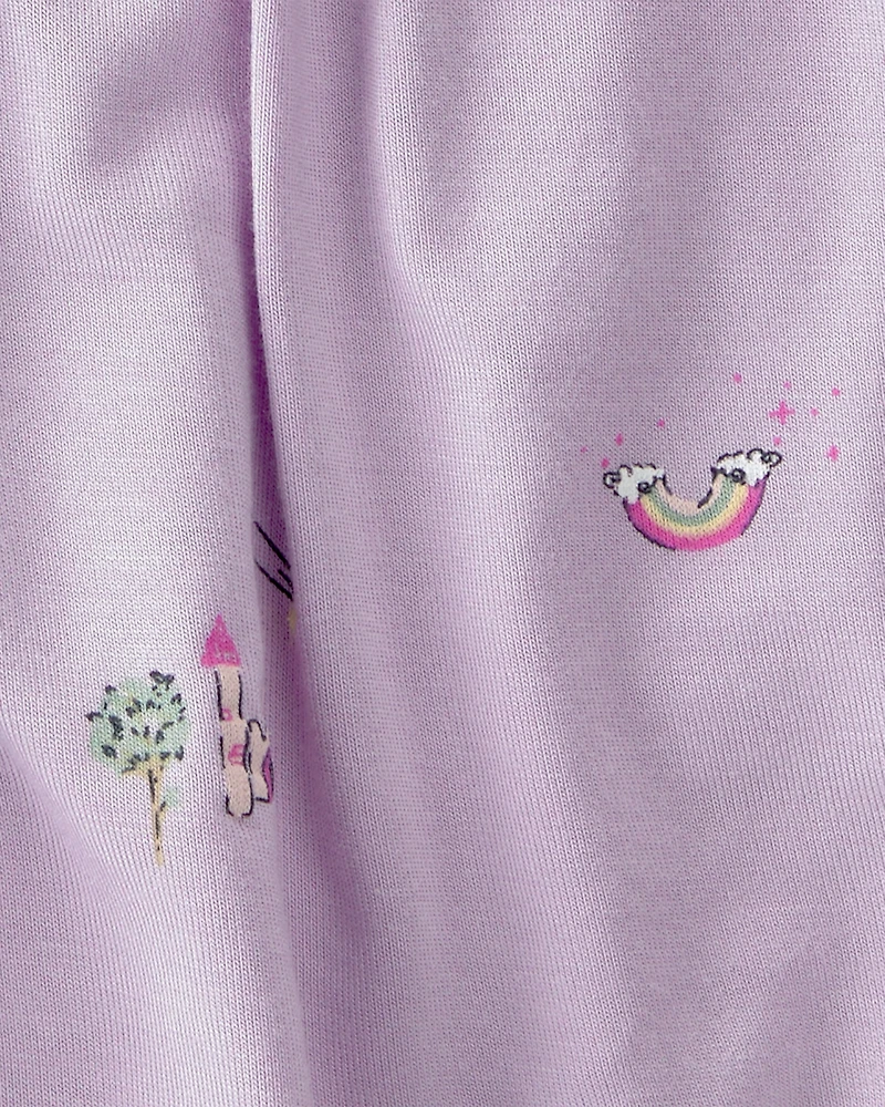 Baby Girl Fairytale Short-Sleeve Bodysuit Dress - Purple