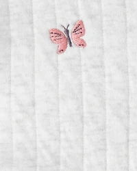 Baby Girl 3-Piece Butterfly Vest Outfit Set - Green