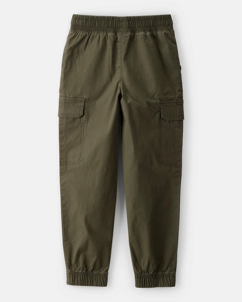Boys Cotton Fashion Cargo Pants - Green