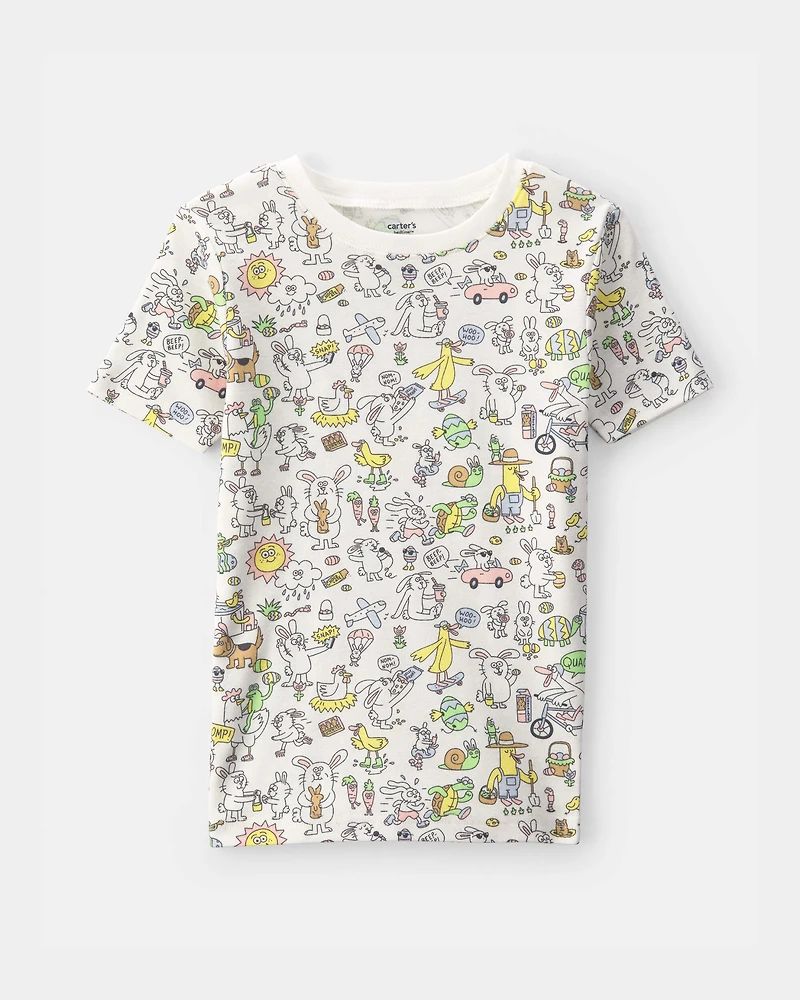 Kid Easter Scavenger Hunt 100% Cotton Snug Fit 2-Piece Pyjama Set - Ivory